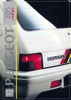 brochure catalogue peugeot 205 rallye 1992
