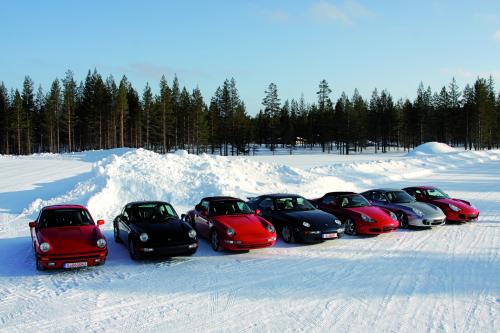 Sport d'hiver en Porsche ancienne