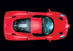 vue dessus ferrari enzo