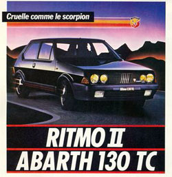 publicite fiat ritmo abarth 130 tc