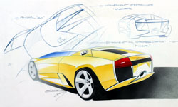 croquis lamborghini murcielago roadster