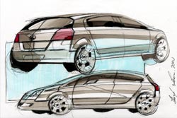 croquis design opel astra h 2.0 turbo