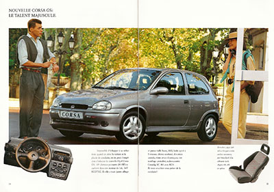 catalogue brochure opel corsa gsi 16v