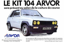 peugeot 104 zs kit arvor