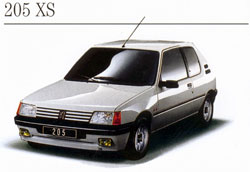 brochure catalogue peugeot 205 xs