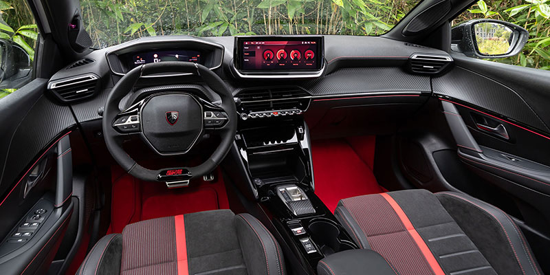 intérieur peugeot e-208 gti 281 ch 2026