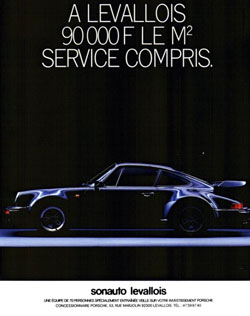 publicite porsche 911 turbo 3.3 930