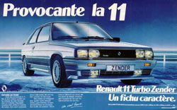 publicite renault 11 turbo zender