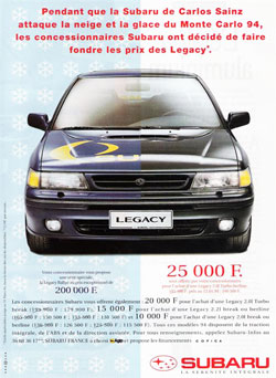 publicit subaru legacy