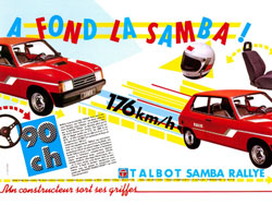 publicite talbot samba rallye