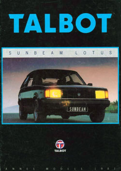 brochure catalogue talbot sunbeam lotus