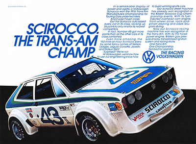 volkswagen scirocco trans-am 1976