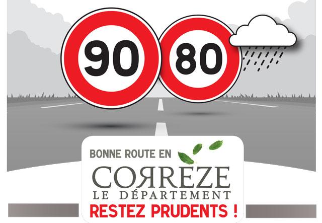 Retour des 90 km/h en Corrèze au 1er février Retour des 90 km/h en Corrèze au 1er février