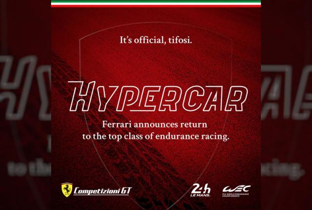 Ferrari au Mans en catégorie Hypercar ! Ferrari au Mans en catégorie Hypercar !