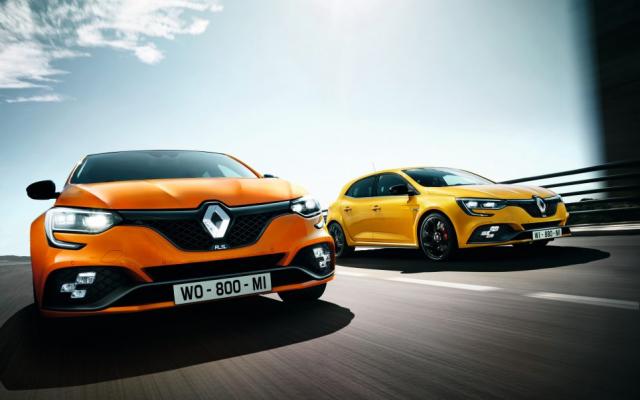 Commandes suspendues pour les Renault Mégane 4 RS jaune et orange Commandes suspendues pour les Renault Mégane 4 RS jaune et orange