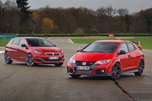 comparatif peugeot 308 gti honda civic type r 2015