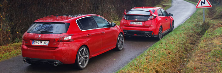 comparatif peugeot 308 gti 270 honda civic type r fk2