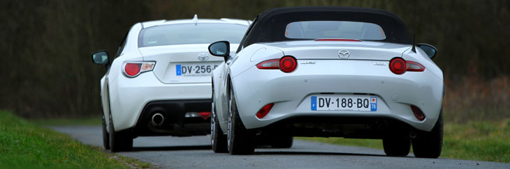 comparatif mazda mx-5 nd 2.0 ou toyota gt86