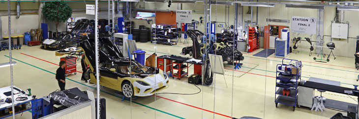 koenigsegg production line factory