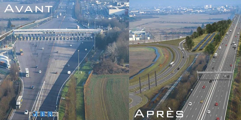 portique péage flux libre autoroute