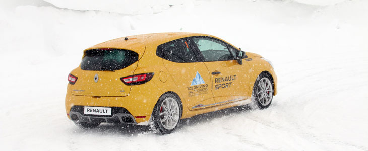 renault clio rs trophy 220 snow ice driving experience pilotage sur neige