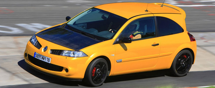 renault sport megane 2 rs r26.r jaune sirius