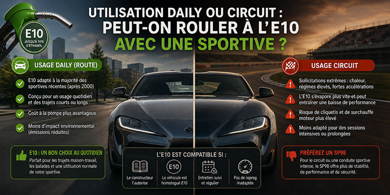 sp95-e10 ou sp98 quel est le meilleur choix selon l'utilisation ?